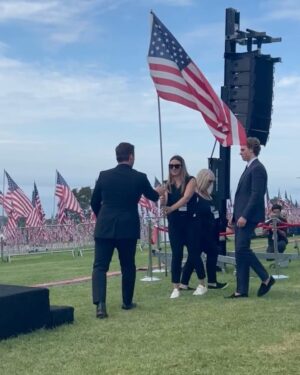 Chris Pratt Instagram - Today, let’s take a moment to remember and honor the lives lost on September 11, 2001. 🇺🇸 It's a day that changed our world forever, but it also showed us the strength and resilience that define the American spirit. 

I had the honor of planting the last flag at the Waves of Flag Ceremony today at @Pepperdine. Each flag represents an innocent life lost on that day, including a national flag for each foreign country that lost a citizen in the attack.

As we look back on the events of that fateful day, let's remember the heroes – the firefighters, police officers, first responders, and ordinary people who risked everything to help their fellow citizens. 🙏🏼 Their courage and selflessness continue to inspire us all.

Let's also pay tribute to the families who were forever changed by this tragedy. Your strength and the way you've come together as a community is a testament to the unbreakable bonds of love.

Photo credit: Courtesy of Pepperdine