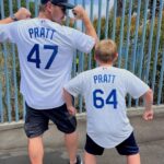 Chris Pratt Instagram - What a day! Jack and I got to hit the mound together, eat our bodyweight in Dodger Dogs and delivered the game opening announcement! Thank you @claytonkershaw for asking me to throw yesterday’s first pitch for faith and family day, what an honor! ⚾️ Let’s go Dodgers! Dodgers Stadium