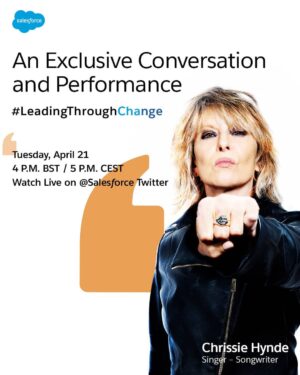 Chrissie Hynde Instagram - “Lockdown is a great opportunity for everyone to reconsider their lifestyles. I think we’re all finding how much easier it is to consume less, buy less and live simply.” Chrissie will be playing live and answering a few questions on #LeadingThroughChange with @salesforce at 4pm BST

Sign up for reminders via the link in the bio.