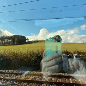 Chrissie Hynde Instagram - An artistic shot from window of train ….
This is the life!
 A night / gig in Edinburgh the day after the gig in Hebden Bridge. Magic! 
Touring the UK by train. The best.