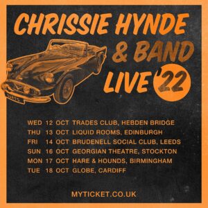 Chrissie Hynde Instagram - We’re very pleased to announce Chrissie will be back on the road this October for a tour around the UK.

“Finally getting to play some of my favourite Pretenders songs in my favourite type venues. 
Been waiting a long time for this! See you there.”

Tickets onsale tomorrow at 10am through the link in bio

-CHHQ