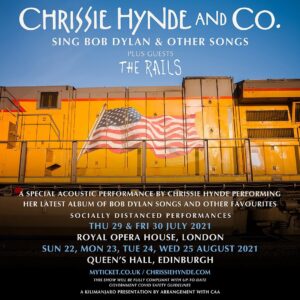 Chrissie Hynde Instagram - We are very pleased to announce that Chrissie will be playing two very special acoustic, socially distanced shows in July 2021 at the prestigious @royaloperahouse in London, with support from @therails 
 
Chrissie will also be making her Edinburgh Fringe debut across four dates at the @queens_hall from 22nd to 25th August 2021
 
She’ll be performing tracks from her latest album ‘Standing In The Doorway: Chrissie Hynde Sings Bob Dylan’ as well as some Pretenders favourites
 
Tickets onsale for both events this coming Friday 25th June through the link in bio
 
-CHHQ