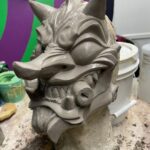 Cig Neutron Instagram - Workin on this daemon mask. Gonna be cast blanks for people to customize themselves as well as offer painted versions. Would you be interested in getting one? #mask #art #sculpture #daemon #tengu #oni