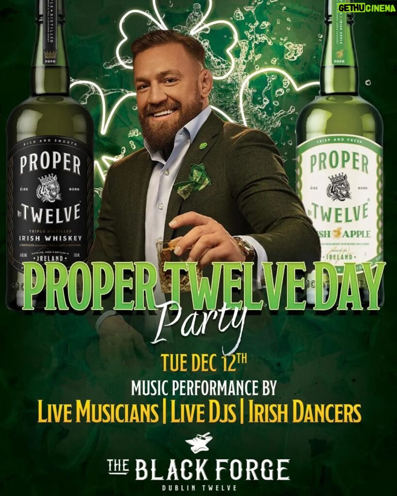 Conor McGregor Instagram - See you all Tuesday for a Proper Party ☘️🥃