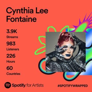 Cynthia Lee Fontaine Instagram - ❤️Thank you so much ! As an Independent Artist is always a challenge to get my music to be listen everywhere. But I’m greatfull for all of you who listen to my music this year . ❤️Please continue support me and Independet artists too ! To make music , music videos and distribution today is not easy in a way , to see the results we want ! But the love and passion invested is from the heart ❤️ gracias 

#fyp #music #singer #songwriter #artist #indyartist #rupaulsdragrace #dragrace #amazonmusic #youtubemusic #cantante #agradecida #greatful #gracias #moretocome😉