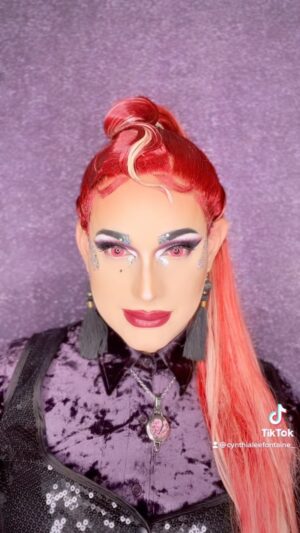 Cynthia Lee Fontaine Instagram - My hair style  for my art cover of my new song “Tú y Yo “ was made by a talented Puertorican @draglabwigs !  I told him I want to be a modern sexy vampire and he slay ! Song  and Visualizer available September 28 ( to pre save , link on my bio ) #suppport #mua #makeup #newsong #tuyyo #queerartist #rupaulsdragrace #fyp #fypシ #bts #tips