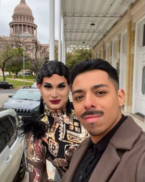 Cynthia Lee Fontaine Instagram - Thank you 🙏🏻 everyone who attend the All In For Equality Advocacy Day Rally this past Monday at the Capitol of Texas In Austin .  It was an honor to represent Drag Out the vote as the New National Co-Chair of this tremendous organization . Thanks to GLAAD Equality Texas Human Rights Campaign Transgender Education Network of Texas Lambda Legal and Drag Out The Vote for everything!  We made some noise ! 
Thanks to my boyfriend for coming and my drag niece too . And to all my #lgbtqcommunity you show up ! That’s the way it is ! 👏👏👏

And like I said on my speech : 
“ let's continue sending a message to these politicians. Let 's raise our voices together and shout out loud that we are here to stay and that we are worthy of living our lives with dignity and respect. Alcemos nuestras voces juntos y gritemos a viva voz que estamos aquí para quedarnos y que somos dignos de vivir nuestras vidas con dignidad y respeto! “ I am What I Am “ 

🔥There’s more to do ! And we will not be silence ! Y’all means Y’all 🔥

#transkids  #dragperformer #rupaulsdragrace #transgenderrights #dragqueenstoryhour #dragqueenshow #humanrights #Glaad #Dragoutthevote