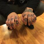 Daisy Coleman Instagram - My favorite thing is to blast a set of knuckles 🤘🏼💉 What is your favorite tattoo that you have? #inkstylezstudio #ladytattooist #blackandgreytattoo