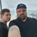 Damien Power Instagram – Doing a collab with @greglarsencomedian at the top of the Southern Hemisphere’s tallest residential building #skypoint #topoftheworld