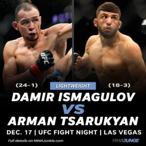 Damir Ismagulov Instagram - Damir Ismagulov puts his 19-fight winning streak on the line vs. Arman Tsarukyan on UFC's final card of 2022 🔥

🔗 FULL STORY IN BIO