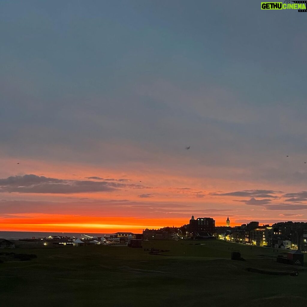 Dave Farrell Instagram - It’s been a minute since I’ve been on instagram… took this pick from my window this morning overlooking the @thehomeofgolf of today’s sunrise… the calm before the storm! Cold, windy, and very rainy today, but always a pleasure to be playing in the #dunhilllinks championship!