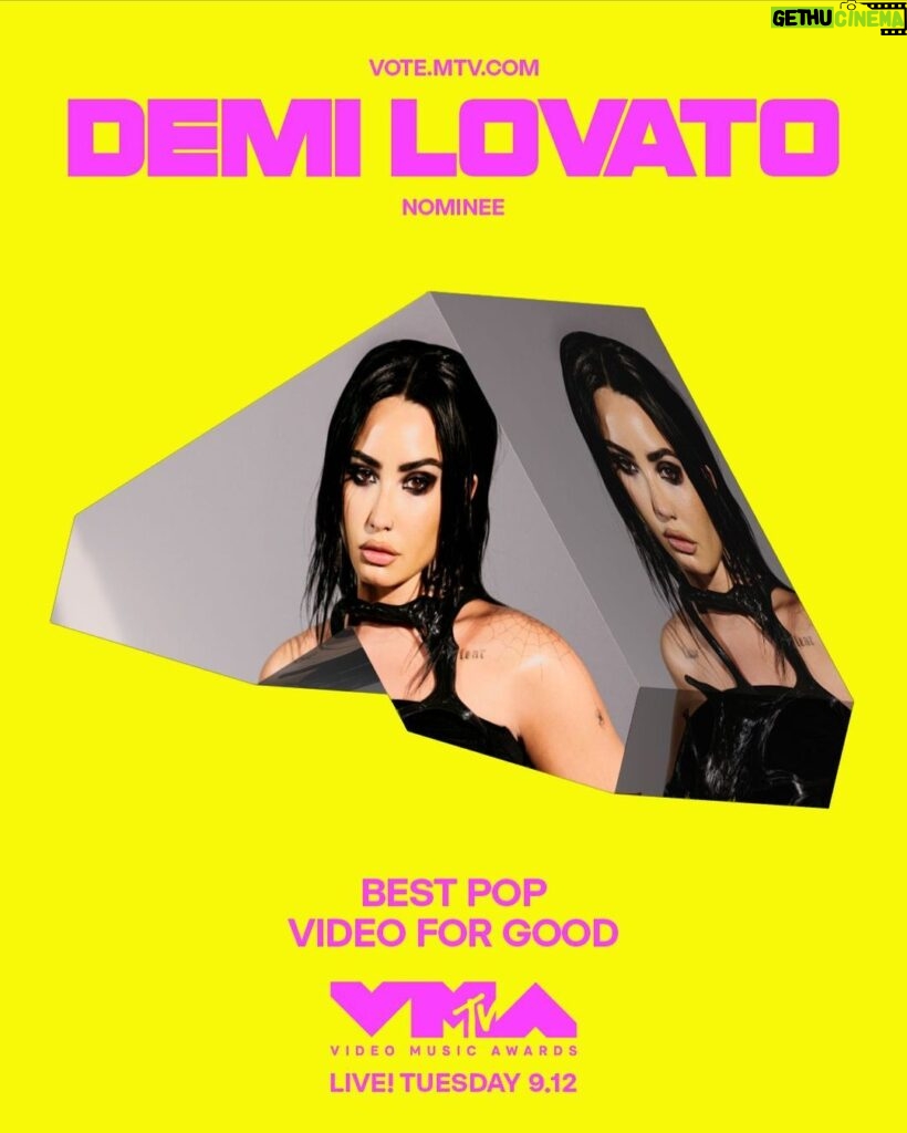 Demi Lovato Instagram - So grateful to be nominated for Best Pop & Video for Good at the 2023 #vmas! 🖤🖤 You can vote every day at vote.mtv.com and tune in Tuesday September 12 at 8pm on @mtv ps. Shout out to @merieloconnell for directing this video and helping me bring this song to life!! (Congrats to us!! 🥳🥳)