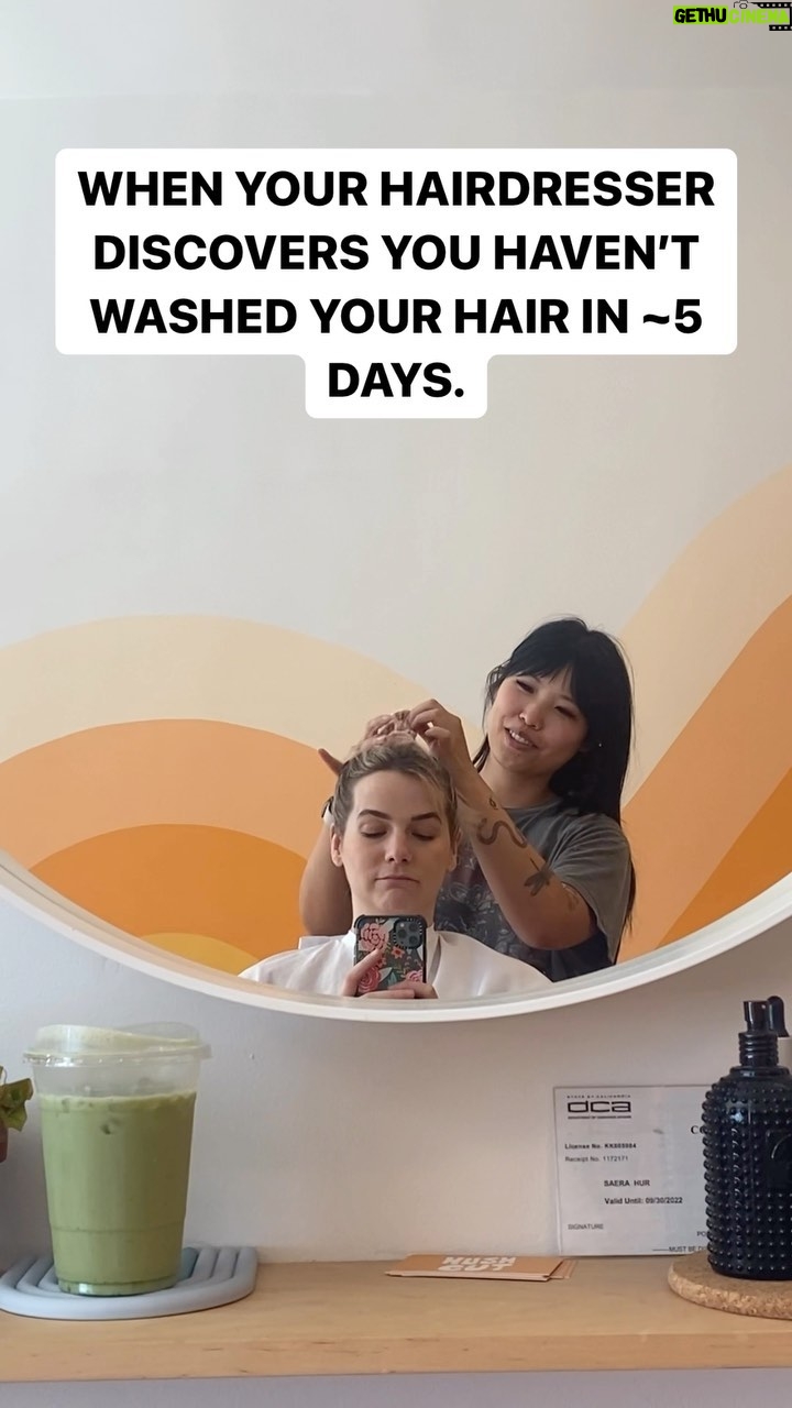 Devin Lytle Instagram - the #hairgrowth journey continues with a lil trim 💇🏼‍♀️ feat @saerahur 🤍 #hair #hairstylist