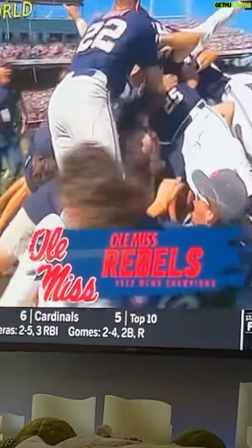 Dixie Carter-Salinas Instagram - I AM SOBBING and HYDR proud of it. Such tears of joy….Ole Miss just WON the College World Series! Congrats @olemissbsb. First major NATTY for @olemiss in my lifetime. 💙❤️💙❤️ #MCWS 💙❤️⚾️