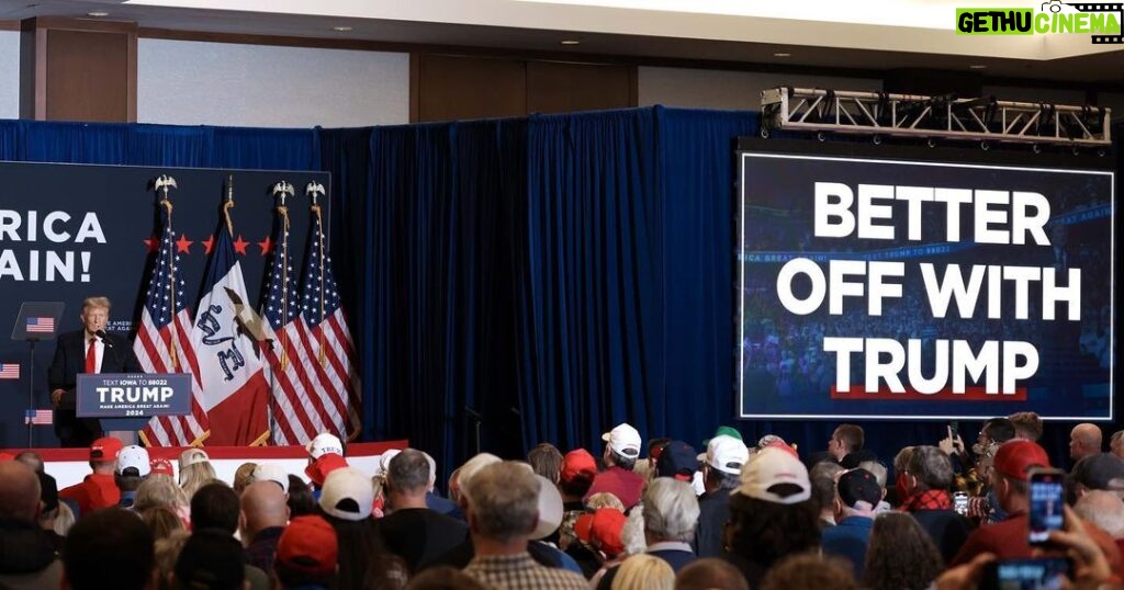 Donald Trump Instagram - A beautiful evening in Iowa, with Great American Patriots. Sign up to “Caucus for Trump” today: link in bio. Together, WE are going to Make America Great Again! I love you, Iowa—THANK YOU!! #Trump2024 #MAGA Coralville, Iowa