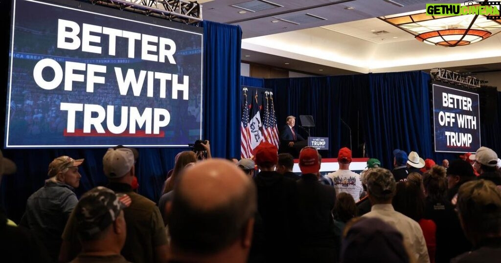 Donald Trump Instagram - A beautiful evening in Iowa, with Great American Patriots. Sign up to “Caucus for Trump” today: link in bio. Together, WE are going to Make America Great Again! I love you, Iowa—THANK YOU!! #Trump2024 #MAGA Coralville, Iowa