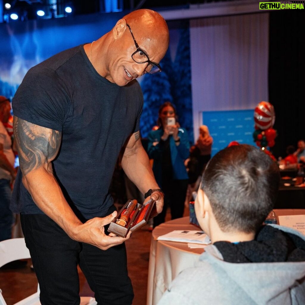 Dwayne Johnson Instagram - This is Eric Margaryan of @makeawishamerica He’s 11 and he’s awesome! Eric’s wish was to meet me. This kid’s got a deep soul and so much going on in his heart and behind his eyes. I was honored to make his wish come true. He presented me with the most beautiful gift An authentic ARMENIAN duduk 🪈 He knows I love music so I was really moved by his thoughtful gift. I got a big laugh out outta him when I said, “this gift is PERFECT, I have ARMENIAN BABIES AT HOME!” 😂❤️ Lots of negativity and toxic stuff out there in the world, but there’s a lot of good stuff and good people out there too, and David is one of them. #MakeAWishDay #21Kids #BestDayEver