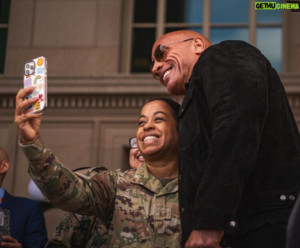 Dwayne Johnson Instagram - Handshakes and eyes mean everything to me, as I know they do to this man as well. General Randy George, Chief of Staff of the Army. Pleasure to meet with you, General and thank you for welcoming us to DC to meet with you and your fellow Generals. General Deb Kotulich General Laura Potter Looking forward to working with you and your team on the task at hand. As always, thank you for your service and I’m sending you the bill for all the selfies I had to take in the Pentagon after our meeting. $7 bucks + tequila. See you soon, sir. Respectfully, Rock