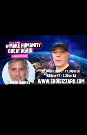 Eddie Izzard Instagram - #GeorgeClooney celebrated with Eddie the completion of a Run For Hope. 31 Marathons and 31 Stand Up shows in 31 days to #MakeHumanityGreatAgain! Thanks to everyone for your support.  It's not too late to donate at www.crowdfunder.co.uk/eddie - The Beekeepers