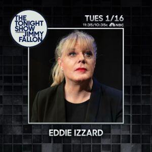 Eddie Izzard Instagram - I’ll be on  @JimmyFallon @FallonTonight  talking about my solo show of Shakespeare’s Hamlet.  See you tonight #FallonTonight