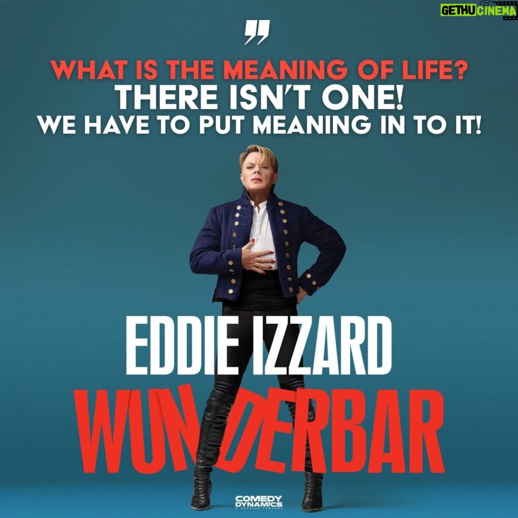 Eddie Izzard Instagram - My latest comedy show #WUNDERBAR can be streamed for the good people of the US and Canada at the link in my profile.