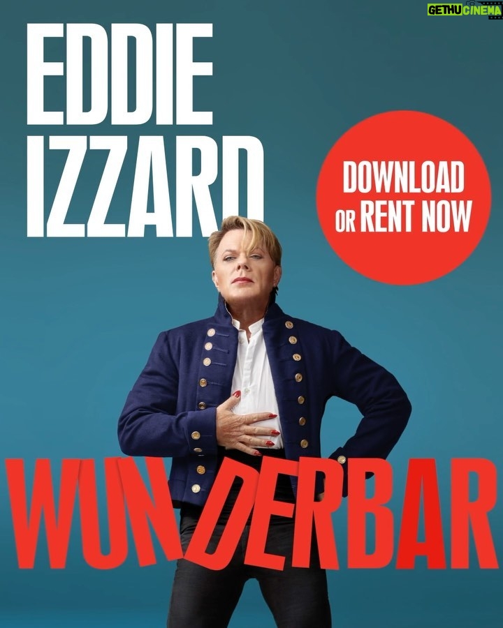 Eddie Izzard Instagram - Good people of the UK & Australia – Wunderbar is now available to download and rent! Watch now at: www.eddieizzardwunderbar.com
