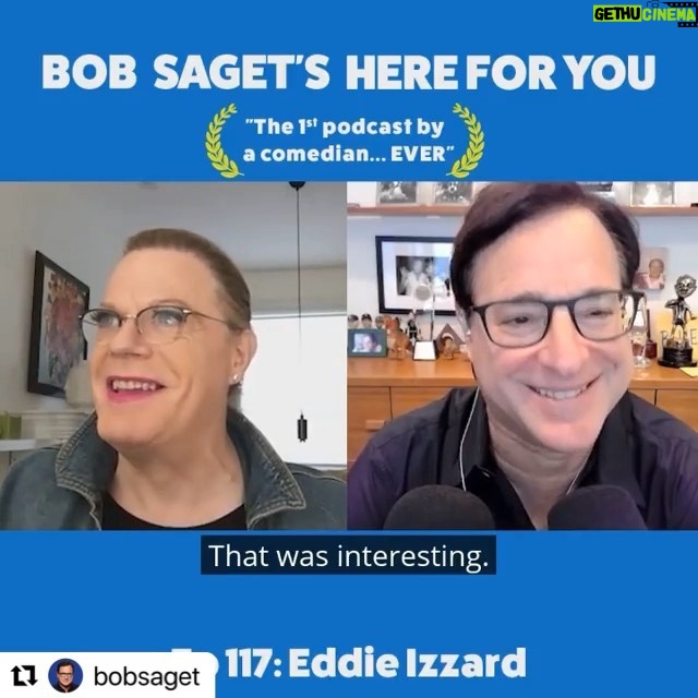 Eddie Izzard Instagram - #Repost @bobsaget with @make_repost ・・・ Such a great conversation on TODAY’S NEW Episode With the One and Only @eddieizzard -Titled— “Eddie Izzard Talks About Her Comedy Specials, Upcoming Canadian Tour, and Being Happy Within Yourself.” Subscribe & Listen at: apple.co/bobsaget @ApplePodcasts @apple @itunes @applemusic @studio71us @studio71uk @studio71it @studio71official #comedyinterview #comedypodcast