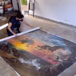 Ektor Rivera Instagram - PR en LA! 🇵🇷 Primera vez exhibiendo en Los Angeles! Me alegra que sea junto a un grupo extraordinario de artistas puertorriqueños y con la pintura ‘El Nacimiento’. El colectivo se llama ‘Tiempo Vivo’, curado por el boricua @caesarosiris y es dedicado a nuestra cultura. El show abre mañana a las 5pm en @laprojectspace (Art District DTLA) y estará solo hasta el domingo. Date la vuelta si estás en Los Angeles. Para info de tickets: @laprojectspace Vamos!!🔥🇵🇷🎨