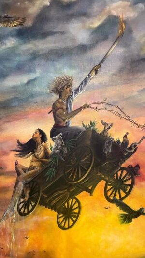 Ektor Rivera Instagram - 🇵🇷 El propósito de esta pintura es exaltar nuestra herencia ancestral. Esta obra es un vehículo de empoderamiento a través de la conexión con mi cultura, un tributo a los héroes que lucharon por nuestras tierras y con ellas, por el futuro de sus hijos. Si les gusta, los invito a compartirla. Gracias! -Ektor 🇵🇷 #taino #boriken #jibaro #PuertoRico