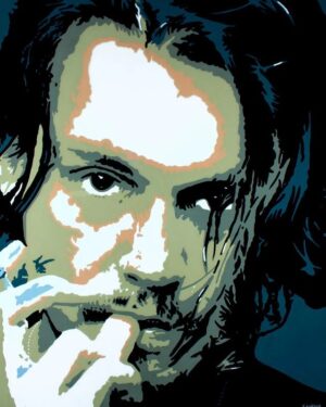 Elisabetta Fantone Instagram - I painted this portrait of Johnny Depp back in 2010. It was part of my 'Now and Then' solo show at the @thompsonlandrygallery during the Toronto Film Festival back in 2011.
48"x36" - Acrylic on canvas
#Sold 
-
@johnnydepp