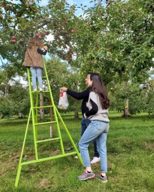 Elisabetta Fantone Instagram - 🍎 picking while in Montreal with the family! Since in Miami it's pretty much summer all year long and we don't get to experiance all the seasons (not complaining 😉🌞) it was nice to have my daughter get a little taste of what fall is like (I know summer is not technically over but...you know)
Brought back some childhood memories too! Hope you all enjoyed your summer! 
🇨🇦

#autumnvibes #applepicking #montreal #canada
