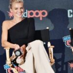Eliza Coupe Instagram - First up…. I wore this outfit at New York Comicon for Future Man a few years ago. Swipe on through to see the whole look… The shoes are white patent leather stiletto mules size 8.5 by Gianvito Rossi. Pants are Dion Lee size small/medium. I loooove this whole get-up and also the pieces worn separately are equally magical. Pants: $400 Shoes: $300 DM for purchases. 🪶 #upcycle #redcarpet #fashion #thrift #ootd #comiccon #futureman #repurpose #reenergize #love