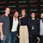 Eliza Coupe Instagram - First up…. I wore this outfit at New York Comicon for Future Man a few years ago. Swipe on through to see the whole look… The shoes are white patent leather stiletto mules size 8.5 by Gianvito Rossi. Pants are Dion Lee size small/medium. I loooove this whole get-up and also the pieces worn separately are equally magical. Pants: $400 Shoes: $300 DM for purchases. 🪶 #upcycle #redcarpet #fashion #thrift #ootd #comiccon #futureman #repurpose #reenergize #love