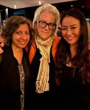Elizabeth Chai Vasarhelyi Instagram - @nyadmovie premiered in theaters last week on October 20th.  It will continue to play this week on the big screen worldwide until it debuts on @netflixfilm November 3rd. There have been many special moments especially as we’ve been working on this film for over three years and it’s our “narrative feature” (fiction) debut. With al the suffering in the world it’s been hard to find the words or motivation to share these moments as there are CRITICAL events and issues  right now both here and abroad. That said, @nyadmovie is based on the true story of Diana Nyad who woke up at 60 and realized that while the world thinks it’s done with her - she’s not done. Nyad goes on to attempt her dream swim the 110 miles from Cuba to Florida. Working with Annette Bening, Jodie Foster, Rhys Ifans, Chris Tellefsen @jakebraver @claudiomirandadop @alexandredesplatofficial @jimmychin many of whom are parents to daughters and understand the importance of this story.  It’s been a privilege working with all of you. Thank you. And the cake is the brainchild of @ccpanos 🙏♥️🙏