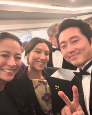 Elizabeth Chai Vasarhelyi Instagram - @goldenglobes with @nyadmovie Annette Bening and Jodie Foster no gold needed to witness your reign. We are so so grateful and proud to go on this epic journey with you. Bravo and so well deserved to #beef @steveyeun @jimmychin @diananyad @jaredleto @brielarson @rajendraroyinsta @cameronpbailey @rogerrosswilliams @rachelbrosnahan @bonniestoll @juliaallyncox @carolinaherrera @ireneneuwirth