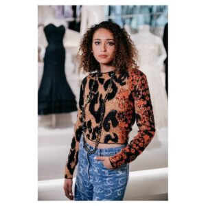 Ella-Rae Smith Instagram - An utter privilege to view the Gabrielle Chanel Fashion Manifesto exhibition at the @vamuseum dressed head to toe in @chanelofficial 🧡 glam and curls by the wonderful @alexisdayhmu 
A huge thanks to Chanel for the invitation.