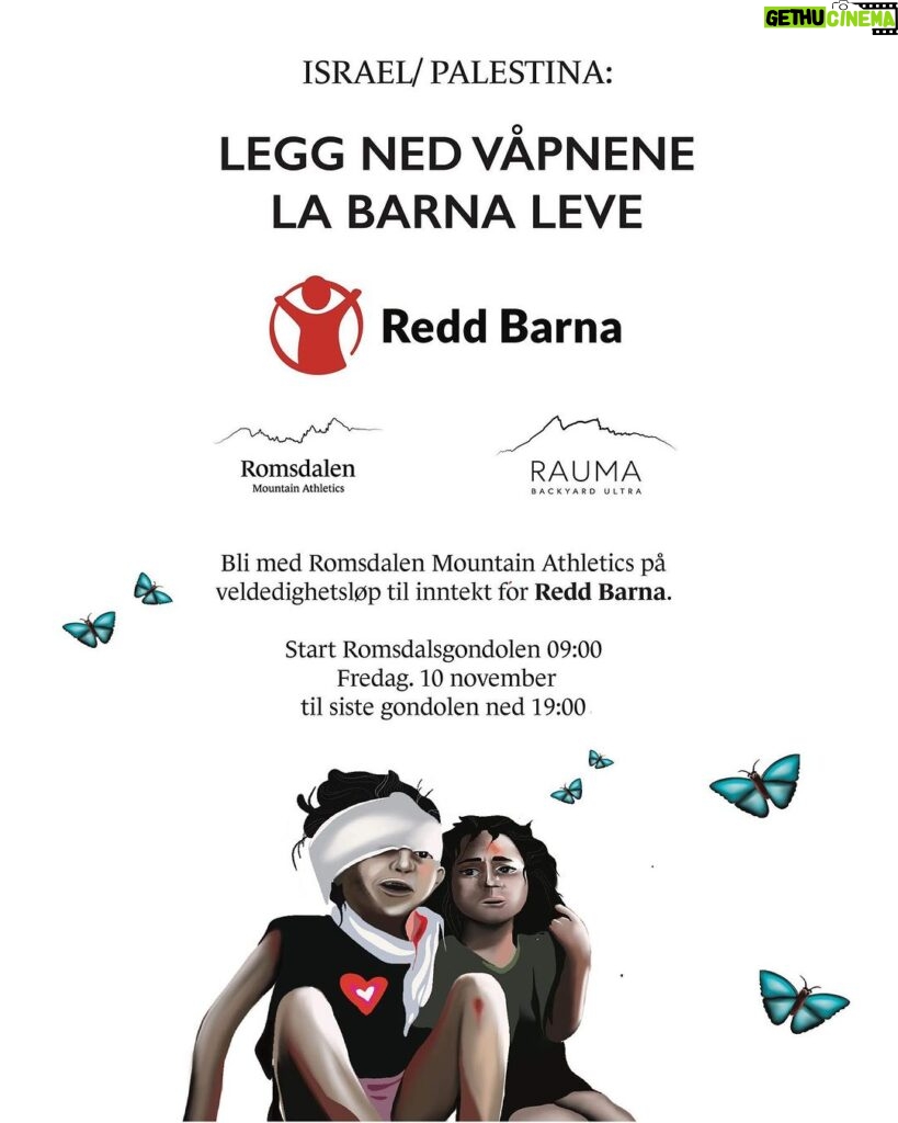 Emelie Forsberg Instagram - På fredag 10 November kan ni slå följe med oss upp Nesaksla ⬇ Join us raising support and awareness for @reddbarna for their efforts to support the children affected by the crisis in Gaza. ❤ More info will come on @romsdalen_mountain_athletics