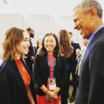 Emilia Clarke Instagram - DROP. THE. GODDAMN. MIC. 🤯🤯🤯🤯 I met my hero. And yes, tears were present. (As were my terrible terrible jokes) @barackobama thank you for being alive. @dreamforce #myhero #Michelle...so....wannahang? #❤️ #🔥