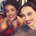 Emilia Clarke Instagram - And then we may have got a little lit...🔥🏆 But only because WE SAW THE FIRST GODDAMN EPISODE AND ITS SO GODDAMN GOOD YOU GUYS ARE GONNA FREAK OUT. 🙌🙌🙌🙌🙌🙌🙌🙌🙌🙌 But really though.... freak Out. 💪🏻 #enjoybaby #thesebefamily #forthelove #gameon #❤️