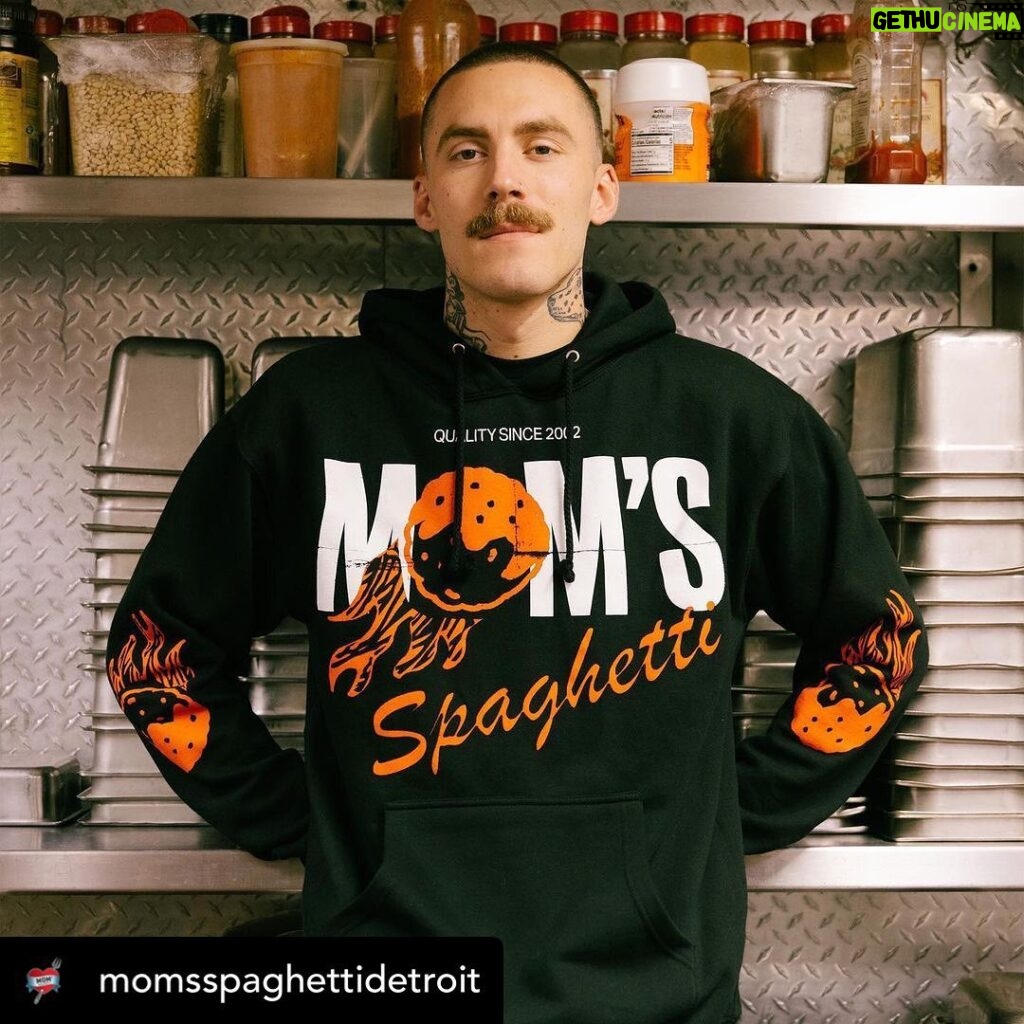 Eminem Instagram - #Repost @momsspaghettidetroit ・・・ In addition to leftovers from the vault – we got a FRESH drop of #MomsSpaghetti merch – launches today at #TheTrailer