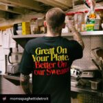 Eminem Instagram – #Repost @momsspaghettidetroit
・・・ 
In addition to leftovers from the vault – we got a FRESH drop of #MomsSpaghetti merch – launches today at #TheTrailer