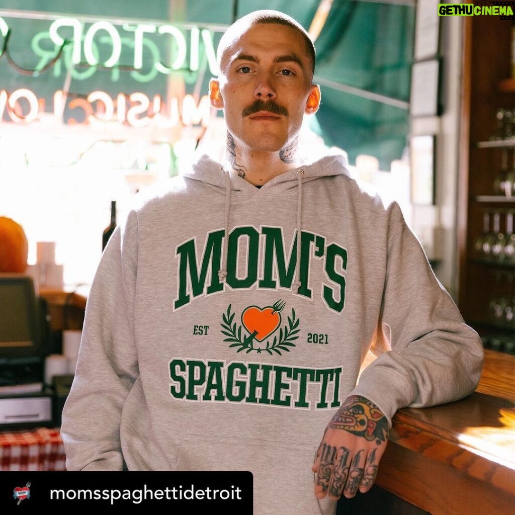 Eminem Instagram - #Repost @momsspaghettidetroit ・・・ In addition to leftovers from the vault – we got a FRESH drop of #MomsSpaghetti merch – launches today at #TheTrailer