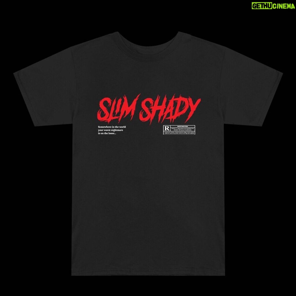 Eminem Instagram - "You don't wanna fuck with Shady/ 'cause Shady will fuckin' kill you" 🔪🩸💀 Ltd edition Shady Rated R Halloween Capsule available for 24 hrs only- link in bio