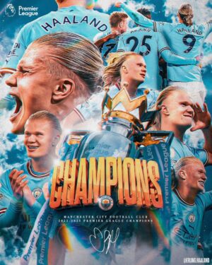 Erling Haaland Instagram - Always give your best. Always believe. It pays off. C'MON CITY! 🏆💙