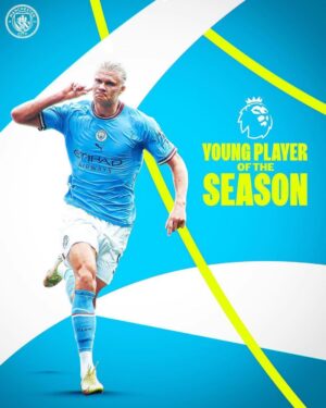 Erling Haaland Instagram - Proud and humbled to become the first-ever footballer to win both the Premier League Player of the Season and Premier League Young Player of the Season. Thanks to my family, fans, teammates and the whole staff for this! 🏆 ➕ 🏆