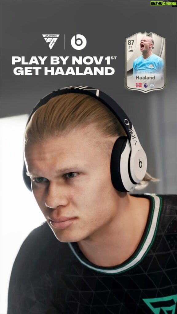 Erling Haaland Instagram - All eyes on The Viking. Play #FC24 by November 1 to become a Founder and get an exclusive Haaland player item in Ultimate Team. – @easportsfc and @beatsbydre are celebrating @erling.haaland as the first EA SPORTS FC cover star. Link in @easportsfc bio to learn more.