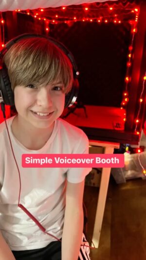 Ethan Thomas Jung Instagram - A lot of people have asked where I record my voiceover jobs. In my game room closet! Mom built a booth that fits perfectly. #voiceover #voiceacting #voiceactor #studio #homemade #diy #actor