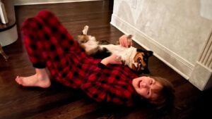 Ethan Thomas Jung Instagram - Love my girl @tallulahjung 

#aboyandhisdog #dog #corgi #welshcorgi #laugh #love #bestoftheday #rofl