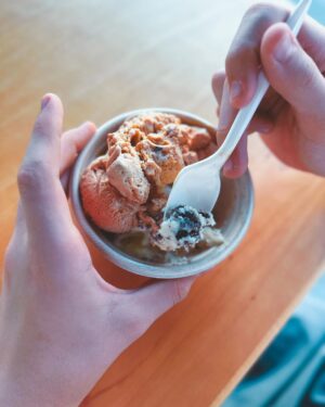 Ethan Thomas Jung Instagram - I scream you scream we all scream for ice cream! I got pumpkin cheesecake ice cream and cookies and cream ice cream. Both were winners 🍨 

 #icecream #dessert #yum #supportlocal #food #weekend #vibes