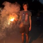 Ethan Thomas Jung Instagram - Cheesecake 🇺🇸 and fireworks 💥 #happyfourth #fourthofjuly #fireworks #cheesecake #sparklers #dessert #flag